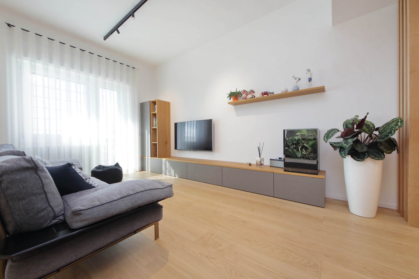 Zona living appartamento Roma 120mq dopo ristrutturazione